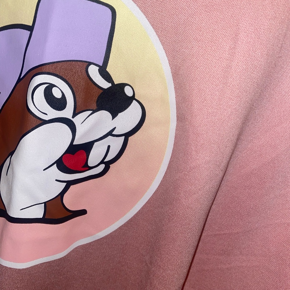 Women's Pink Long Sleeve Hoodie Tee with Graphic - Picture 5 of 8